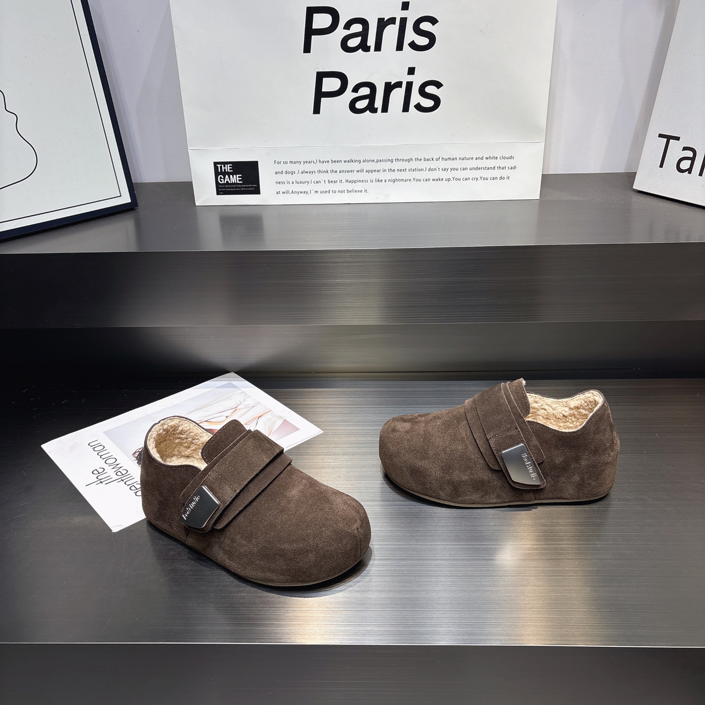 魔术贴真皮舒适保暖勃肯鞋女