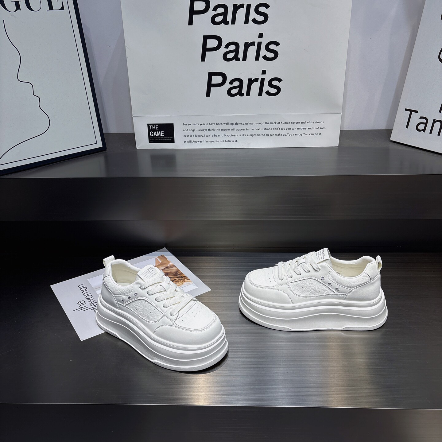 真皮6cm增高厚底小白鞋女2026春季新款百搭轻便软底系带休闲板鞋