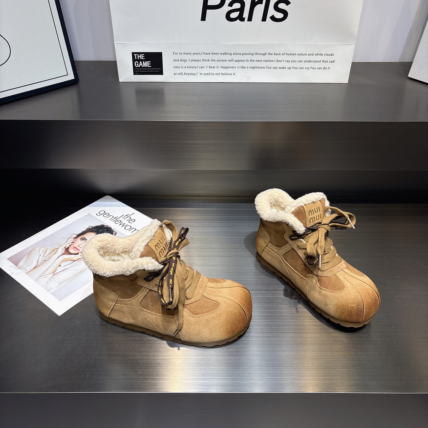 真皮羊羔绒舒适保暖勃肯雪地靴