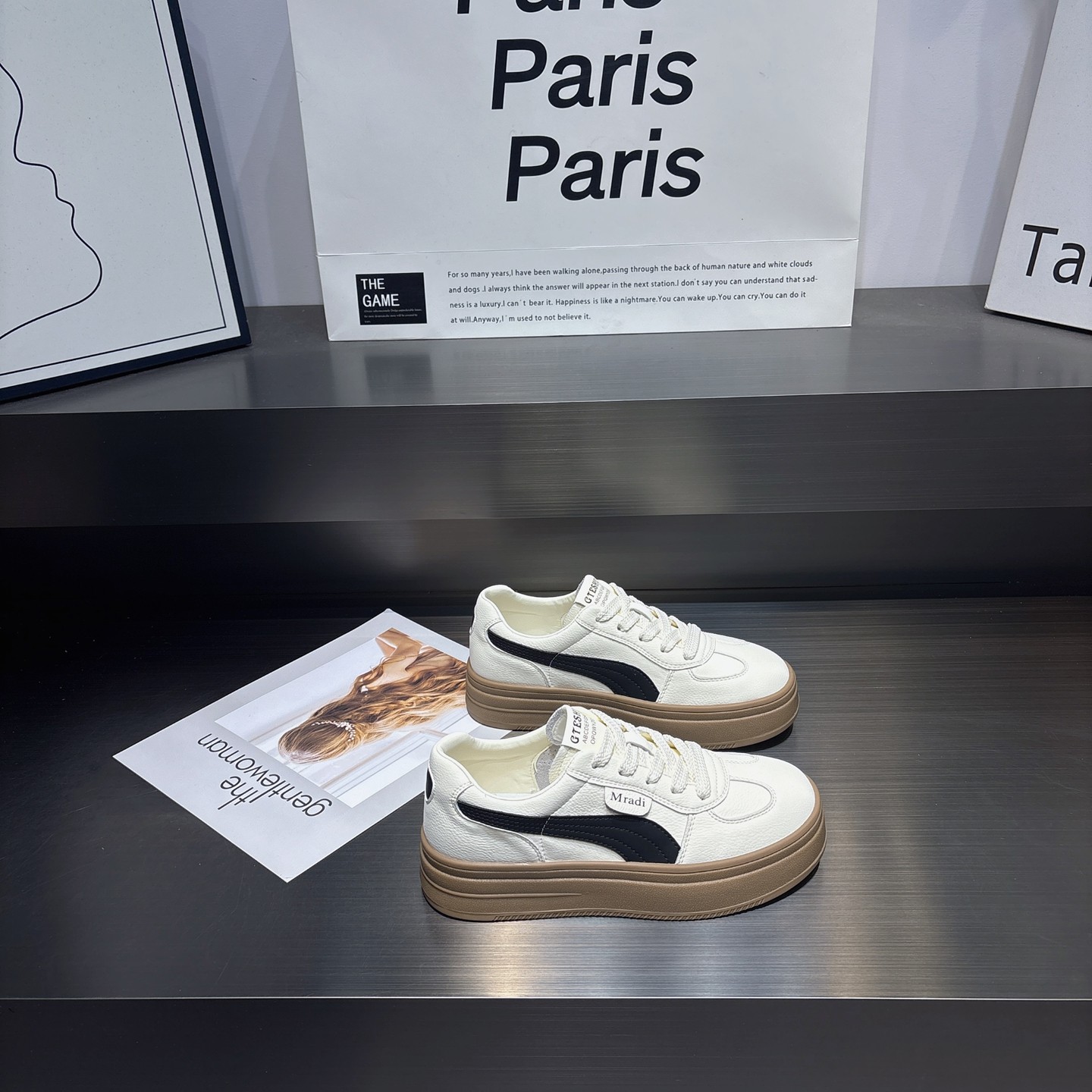 小白鞋女真皮拼色厚底板鞋2026春季新款百搭舒适软底系带运动鞋,女鞋,休闲板鞋,淘宝优惠券,粉丝福利购,淘宝优惠卷