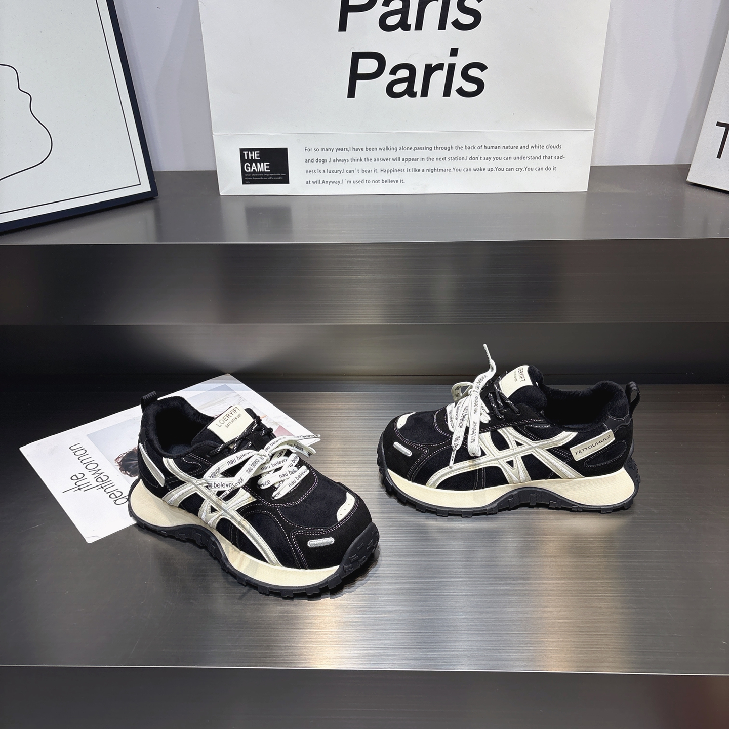 真皮加绒增高复古保暖老爹鞋女