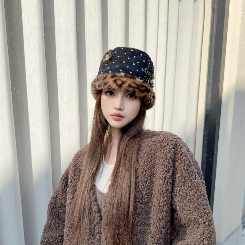 CREAMPP 原创日系时髦复古混搭元气波点毛绒豹纹流苏珠花水桶盆帽,服饰配件/皮带/帽子/围巾,帽子,淘宝优惠券,粉丝福利购,淘宝优惠卷
