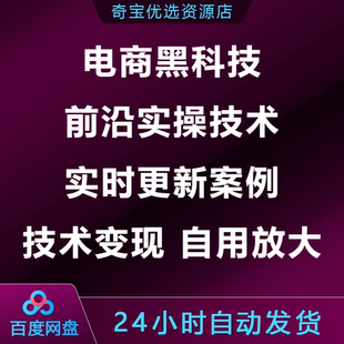 电商黑科技前沿实操技术 实时更新案例 技术变现自用放大课程