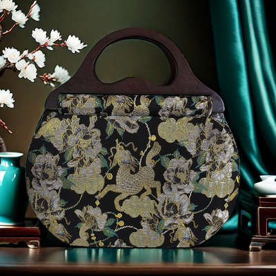 74号  3391 大衣架木提手三片式 手工DYI材料包汉服旗袍手提包