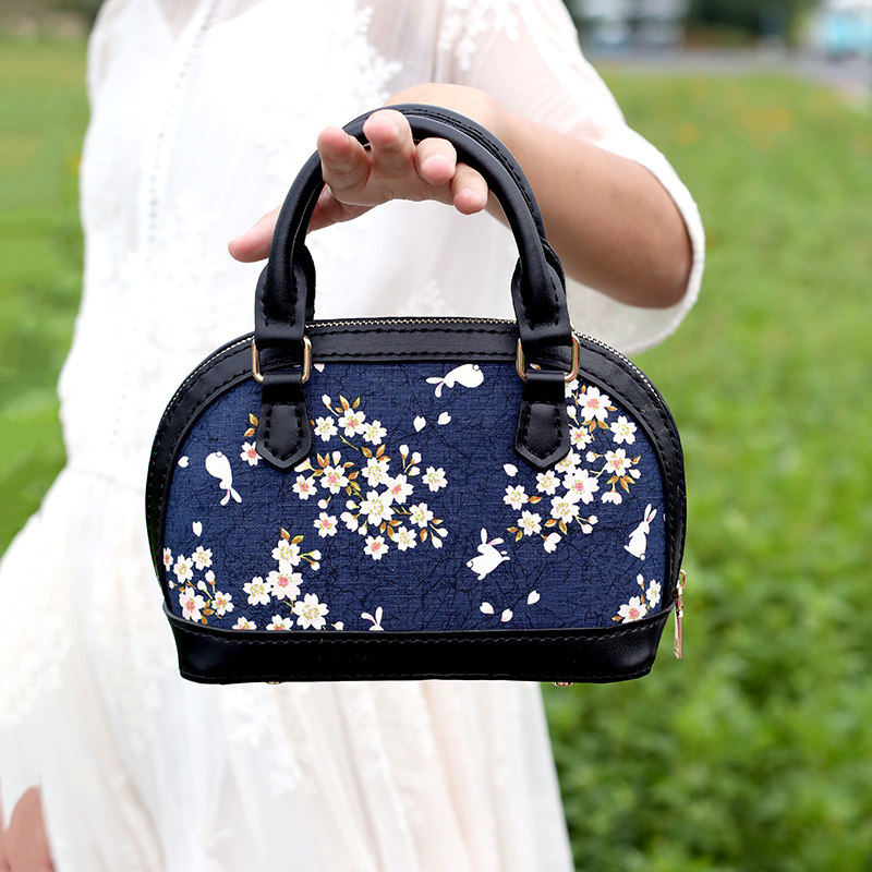 5011头层牛皮新中式手提迷你贝壳DIY手缝皮布结合款材料包,居家布艺,缝纫DIY材料套装,淘宝优惠券,粉丝福利购,淘宝优惠卷