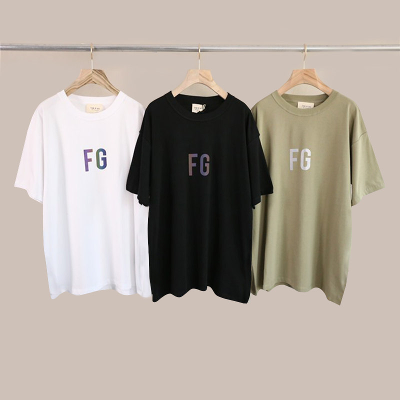 fog第六季主线幻彩富贵fg反光3m变色印花宽松os短袖半袖 男女同款