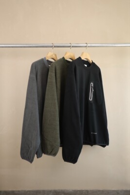 高端出口单日本山系AND WANDER男款户外机能保暖摇粒绒圆领卫衣