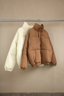 宽松版 FOG 复线纯色男女同款 型拉链立领面包服棉衣夹克 福利 断码