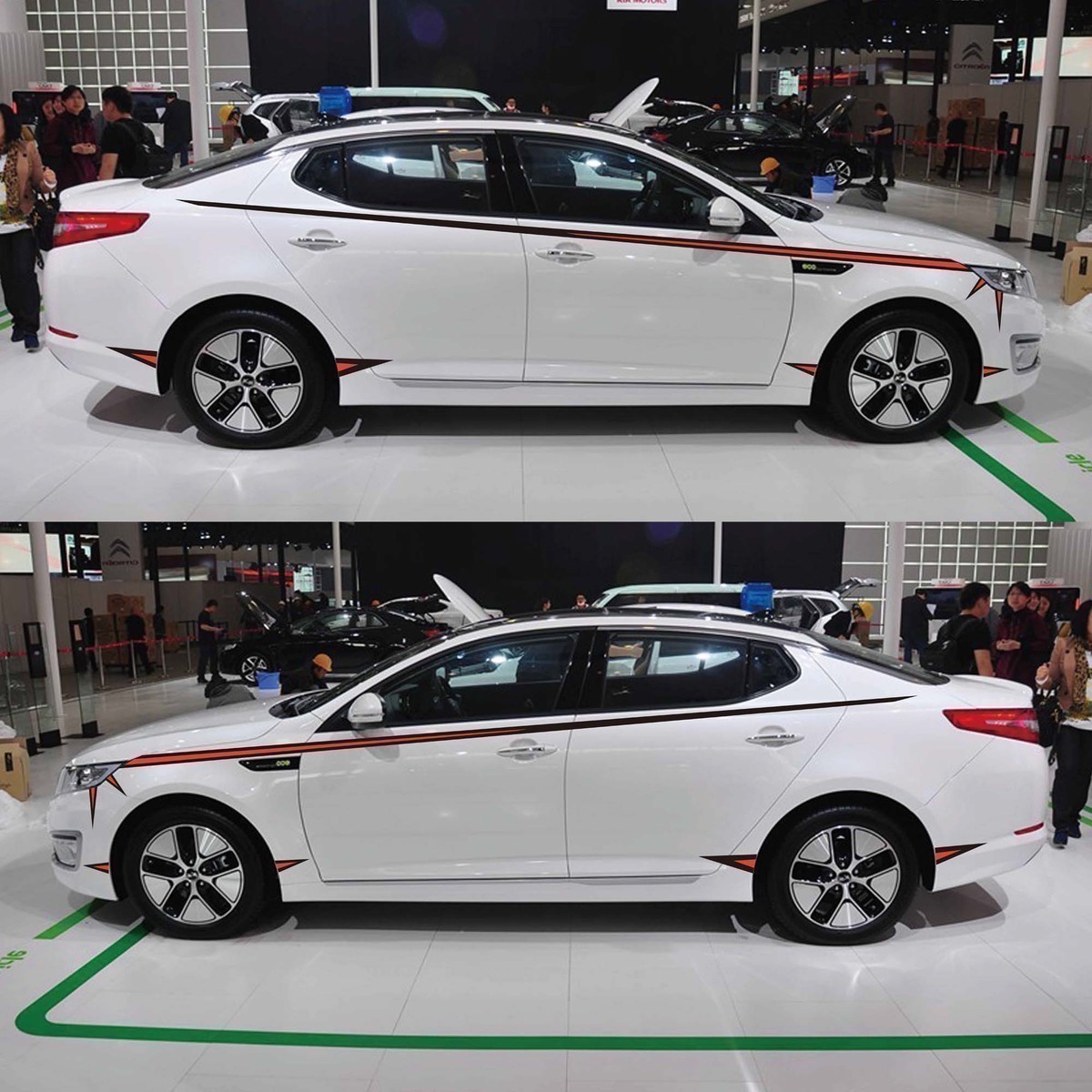 新款起亚K2 K5 K3腰线车灯睫毛装饰贴 车身拉花腰线贴汽车装饰贴