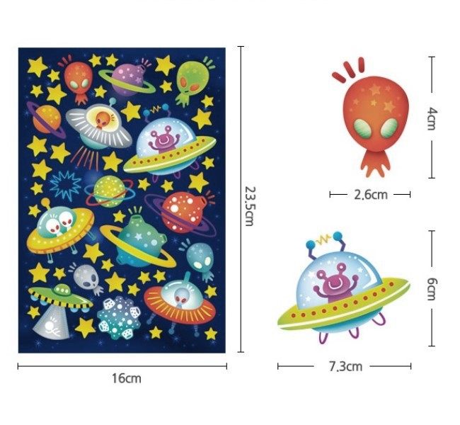 荧光宇宙太空飞船墙贴墙面天花板橱柜装饰创意自粘夜光星空贴画纸,家居饰品,软装墙贴,淘宝优惠券,粉丝福利购,淘宝优惠卷