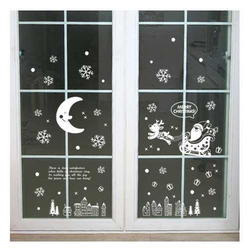 圣诞节贴画圣诞老人橱窗玻璃雪花贴瓷砖墙贴冰箱橱柜门装饰贴纸01,家居饰品,玻璃膜/贴,淘宝优惠券,粉丝福利购,淘宝优惠卷