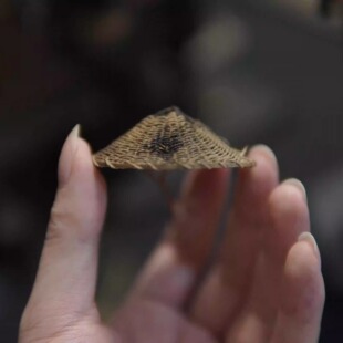 1/12迷你斗笠 浪人 武士 国风 古代斗笠 纯手工编织