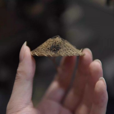 天然做旧效果DIY1/12手工竹笠