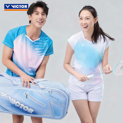 2026victor胜利羽毛球服安徽省队比赛服男女款速干运动短袖T60011