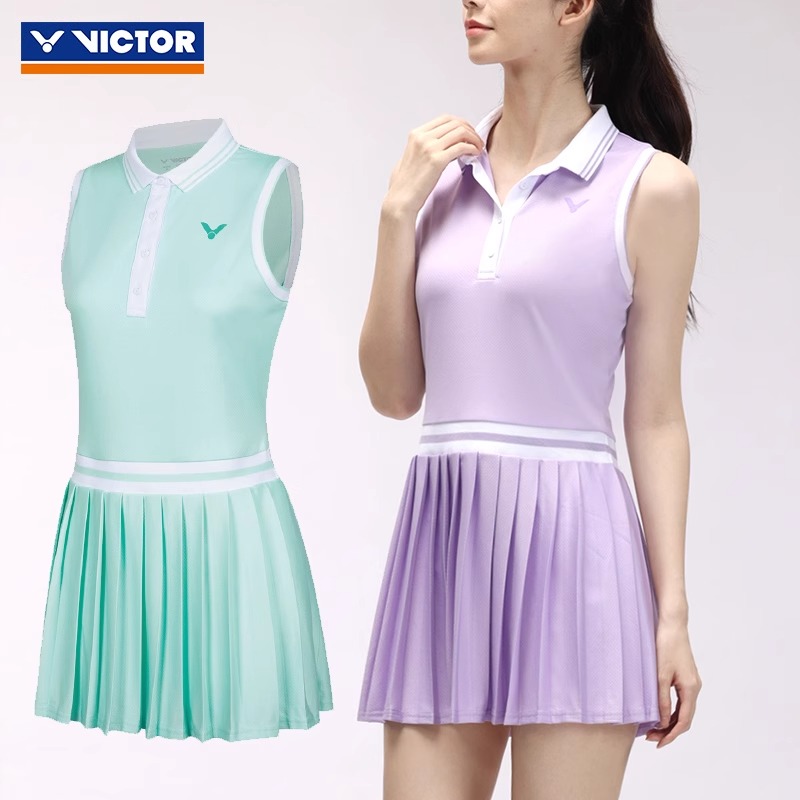 VICTOR胜利羽毛球服女款连衣裙训练速干透气针织运动女裙KT-51304