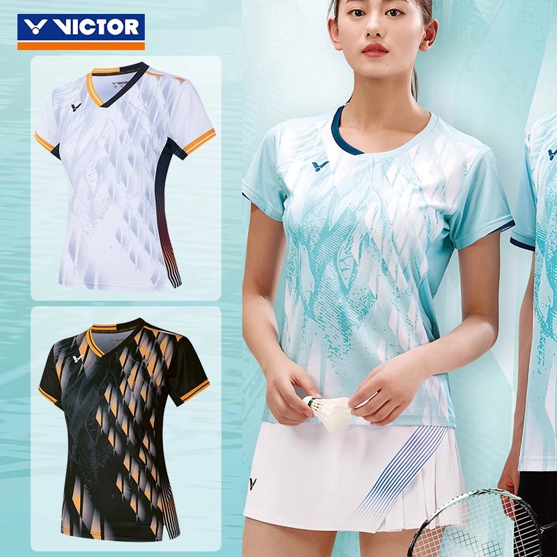 官方新款victor胜利羽毛球服女款速干短袖球星同款大赛服专业套装