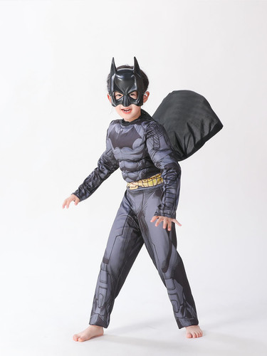 万圣节cosplay儿童漫威超级英雄蝙蝠侠cos肌肉黑色披风蝙蝠装斗篷