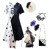 101忠狗黑白魔女库伊拉儿童万圣节halloween cruella costume