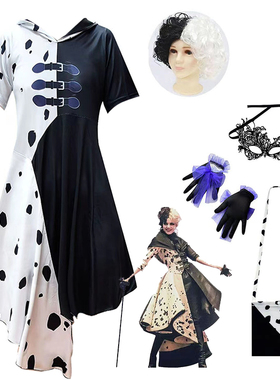 101忠狗黑白魔女库伊拉儿童万圣节halloween cruella costume