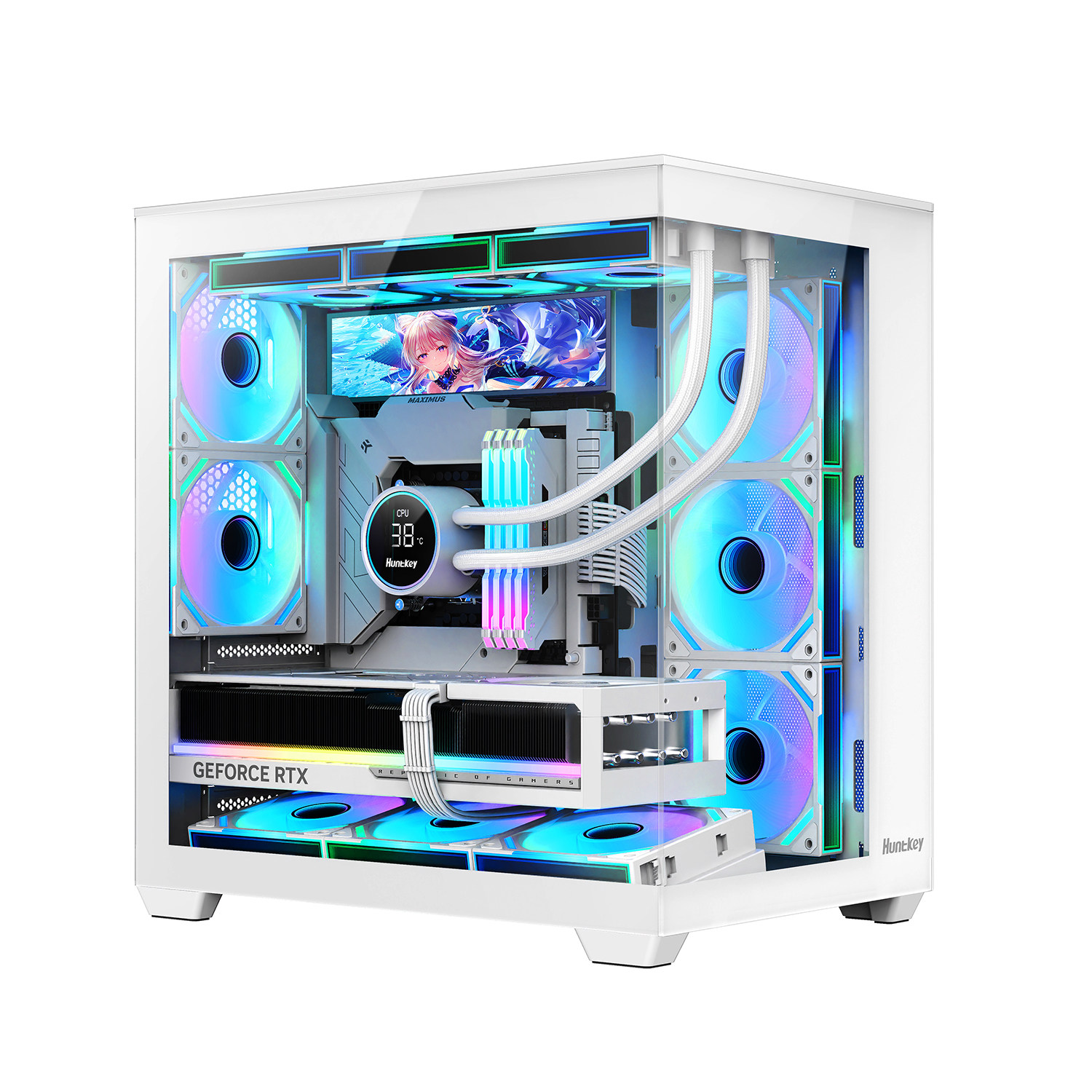 航嘉机箱S980V2龙卷风台式机电脑ATX兼容背插主板360水冷汉堡副屏