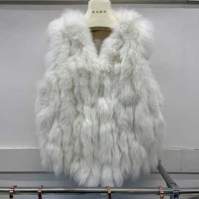 2025新款狐狸毛马甲女真毛短款百搭坎肩皮毛一体年轻款皮草女