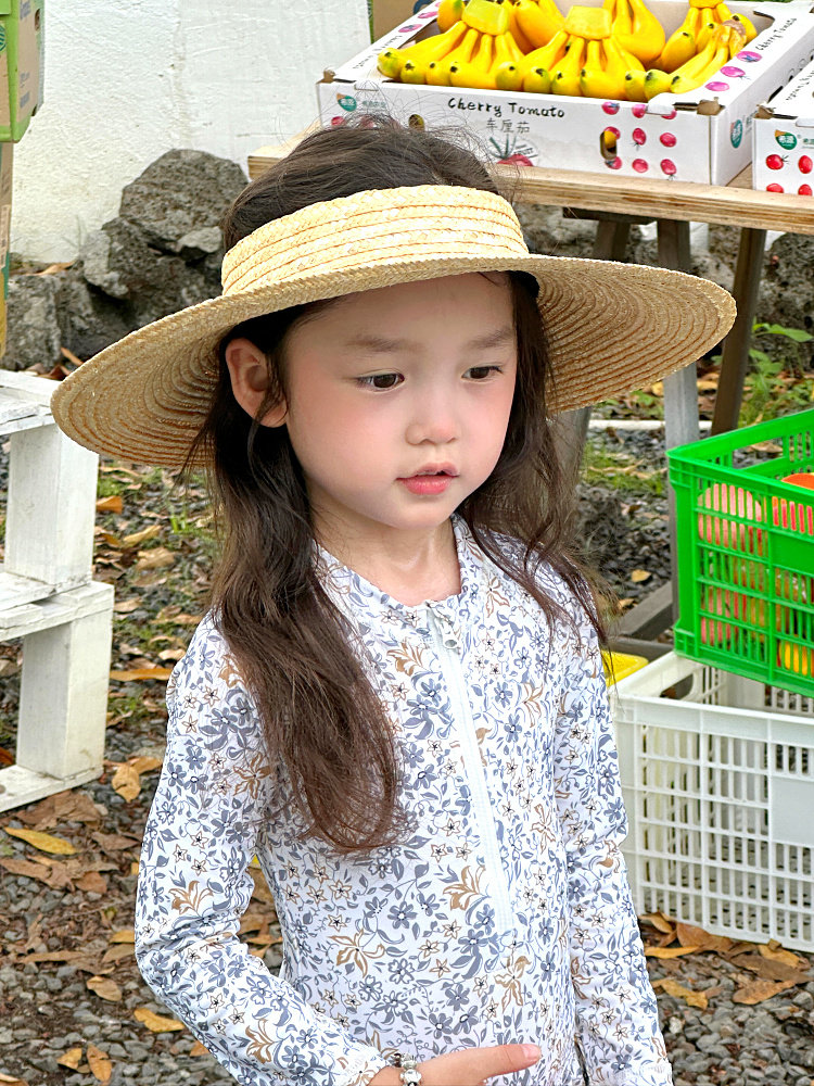 空顶草帽日常百搭韩系甜美儿童夏