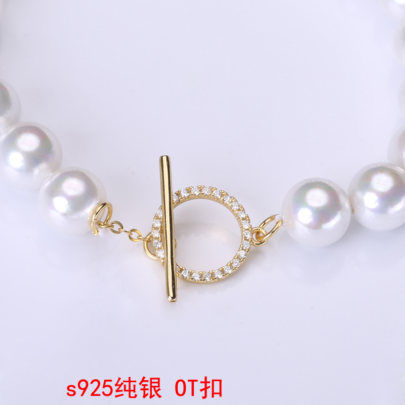 s925纯银经典圆形项链手链ot扣