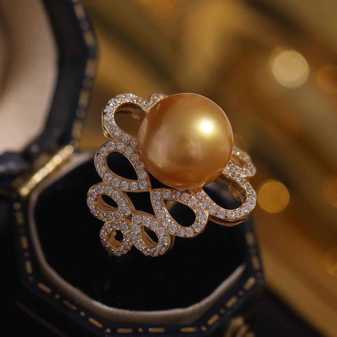 精工豪华戒指托s925纯银复古