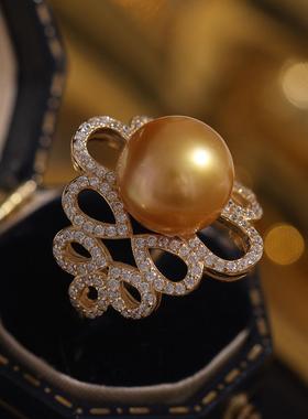 精工豪华戒指托s925纯银复古