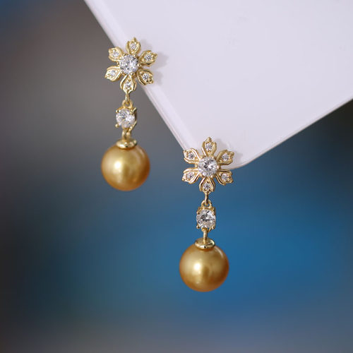 s925纯银日韩版精致灵动花朵耳坠