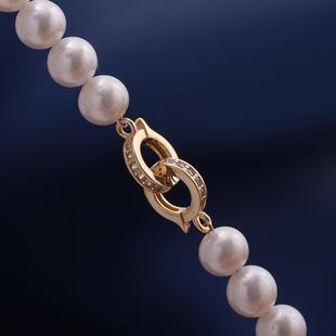 DIY配件S925银时尚简约双圈珍珠项链扣毛衣链手链锁扣手工配饰品