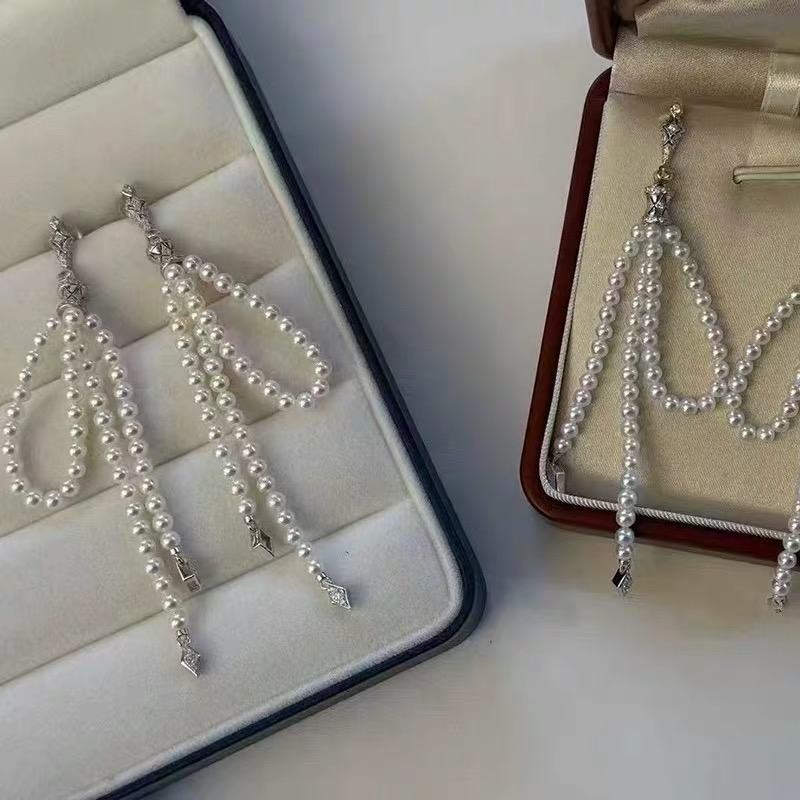 s925纯银欧美夸张多珠时尚耳坠