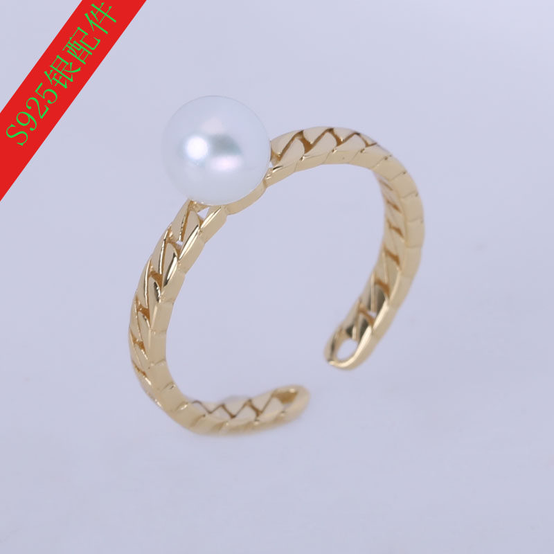 日系精雕车花戒指托配件