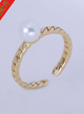 日系精雕车花戒指托配件