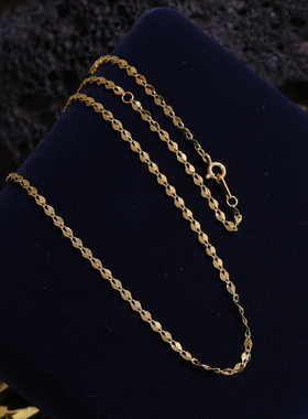 s925纯银精工细致扣子锁骨项链