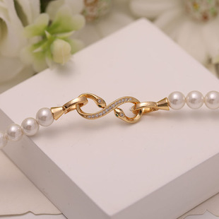 DIY配件S925纯银新款时尚灵蛇珍珠项链扣手链通用锁扣手工配饰品