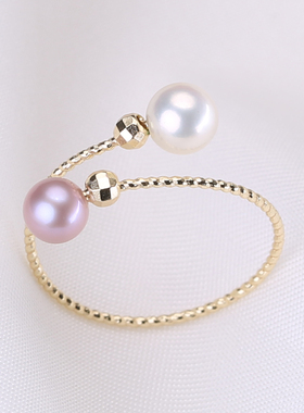 diy镭射少女款风珍珠饰品戒指托