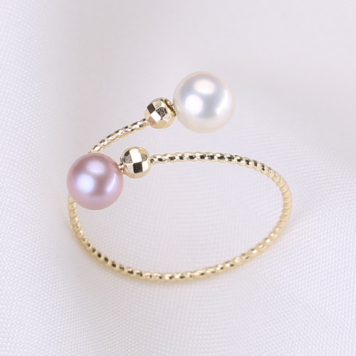 diy镭射少女款风珍珠饰品戒指托