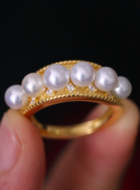 s925纯银宫廷复古5-6mm戒指托