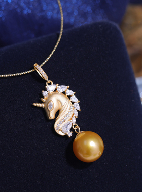 s925纯银微镶灵动小马吊坠配件