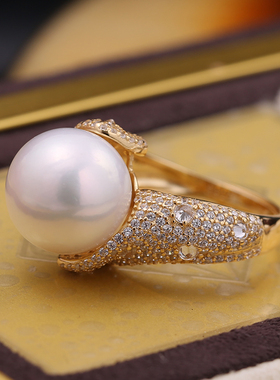 s925纯银豪华闪亮遮瑕大气戒指托