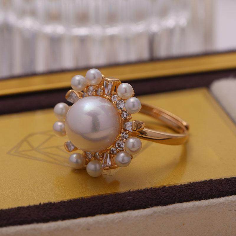 DIY珍珠配件s925纯银戒指托指环