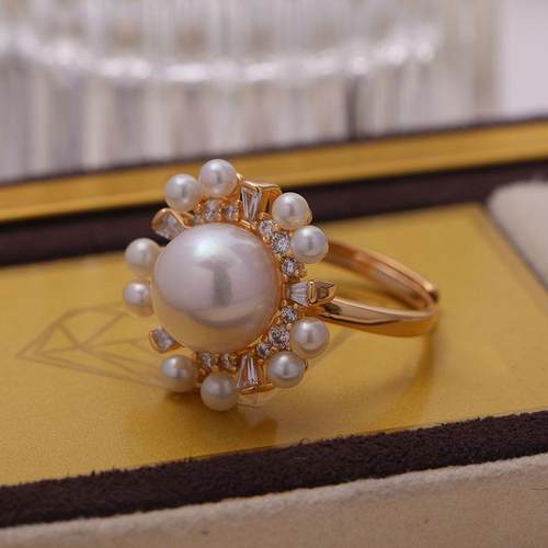 DIY珍珠配件s925纯银戒指托指环