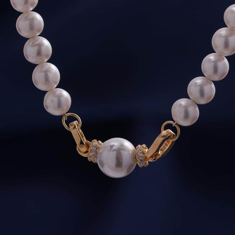 DIY配件S925银日韩版时尚通孔单排珍珠项链扣手链扣锁扣手工饰品