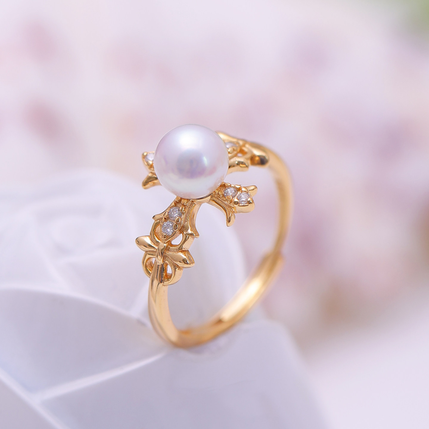 thumbnail for DIY Pearl Accessories S925 Sterling Silver French Delicate Cross Ring Holder Ring Adjustment Ring Holder Empty Holder 5-7mm