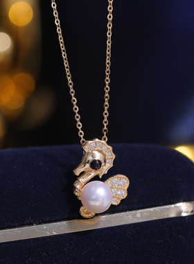 s925纯银精工可爱小海马吊坠配件