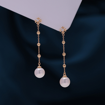 s925纯银长款新款十字架时尚耳线