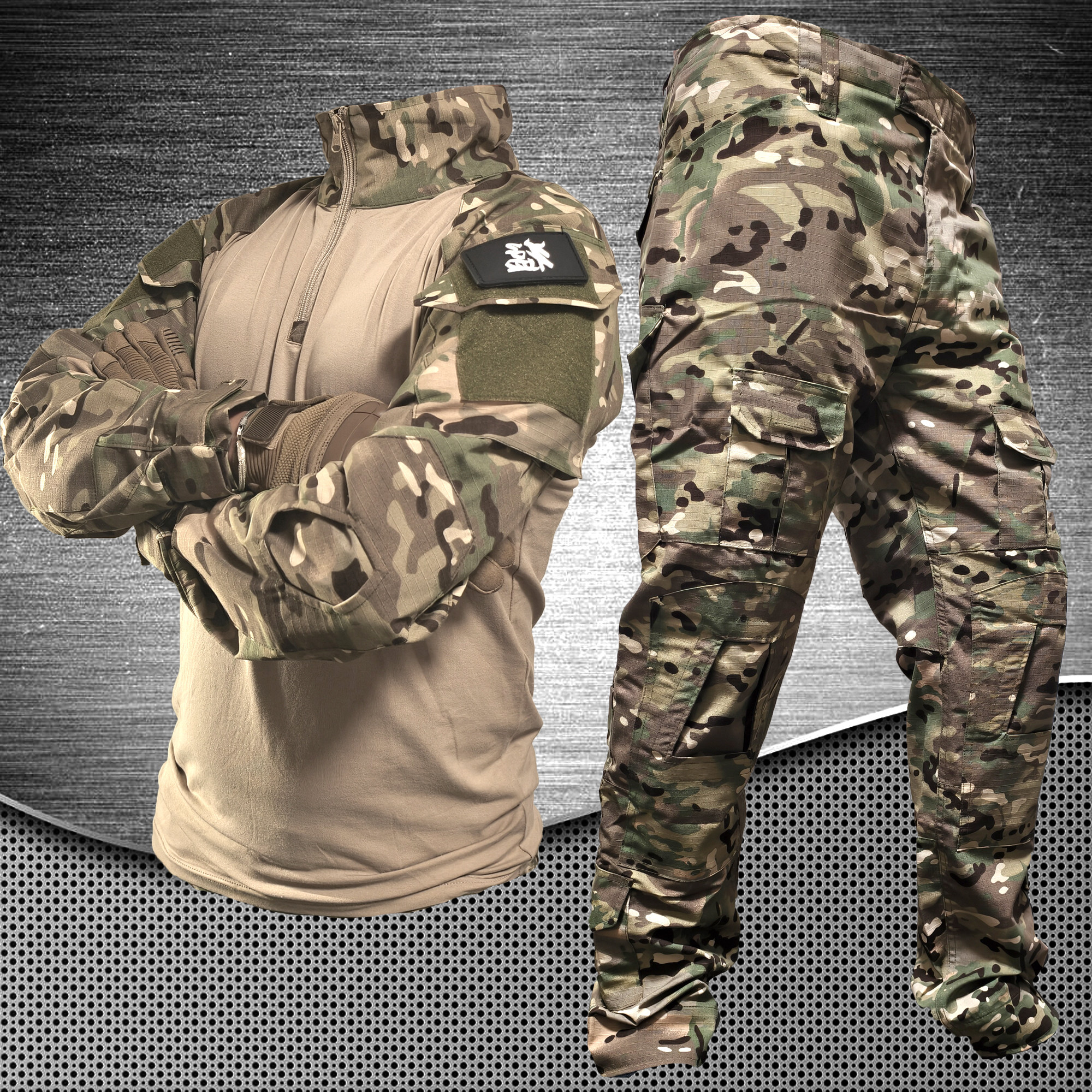 户外修身蛙服战术上衣长袖迷彩服教官特种兵耐磨套装作战训练男G3