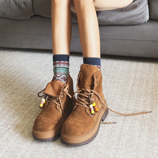 头层牛皮翻领两穿马丁靴女2025秋季新款增高英伦风短靴厚底工装靴