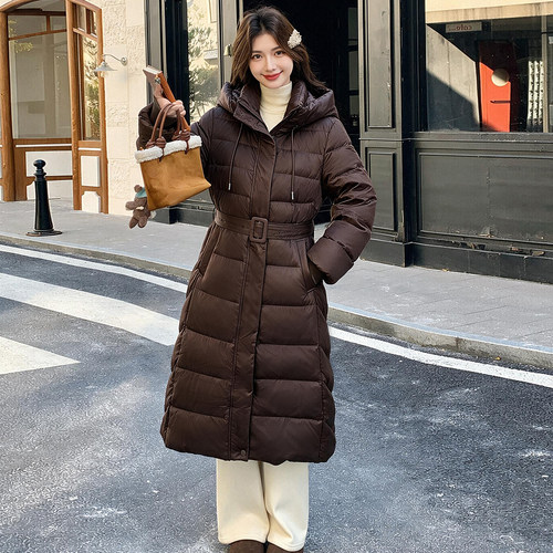 2026新款过膝连帽加厚宽松显瘦泡芙廓形被子羽绒服女长款冬装外套